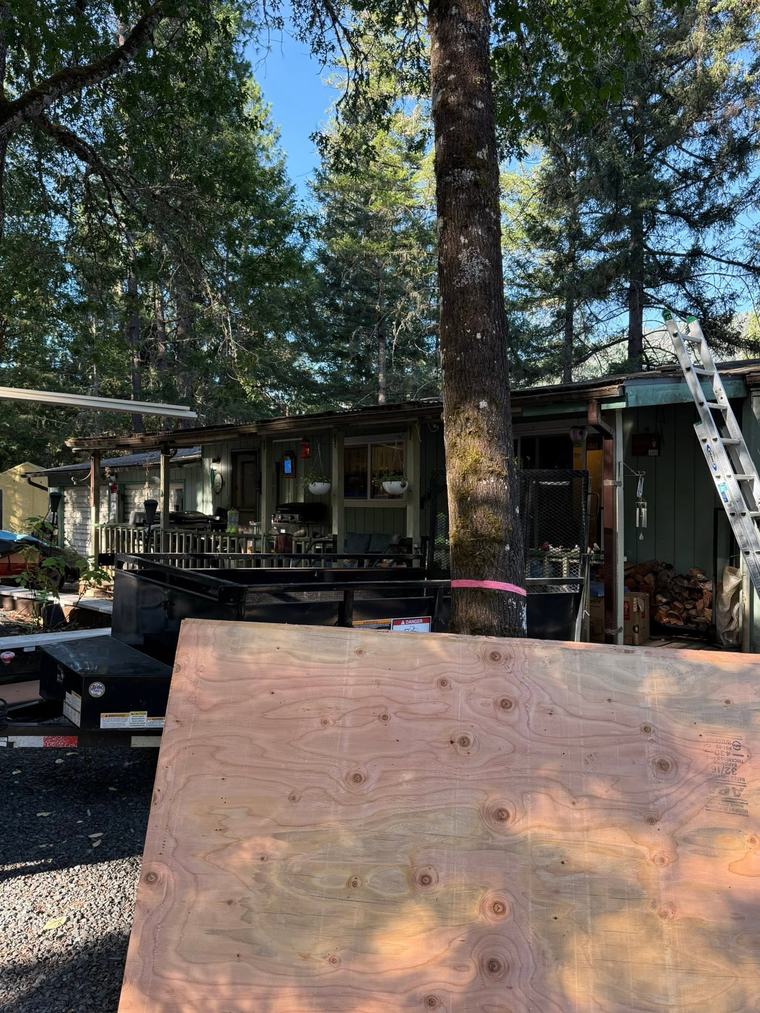 Porch roof rebuild with new decking